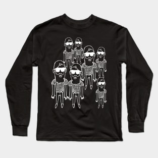 Funny Hipster Beard Guy Repeat Long Sleeve T-Shirt